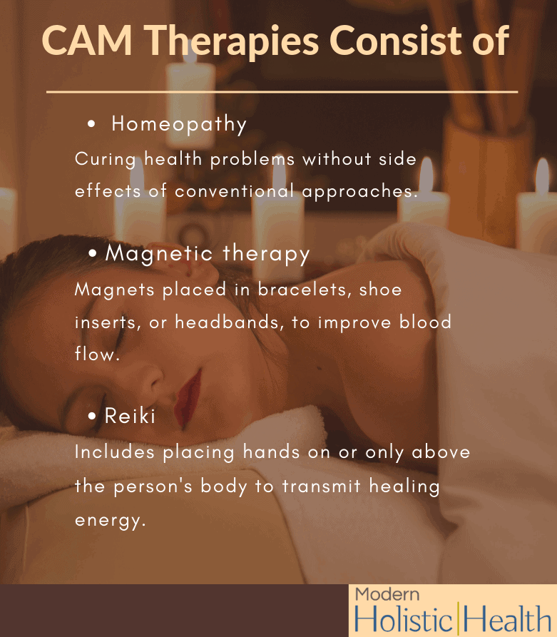 CAM therapies consist of